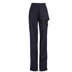 Nafsika Skourti Naughty Trousers Navy Pinstripe Pants UK 10 or US 6